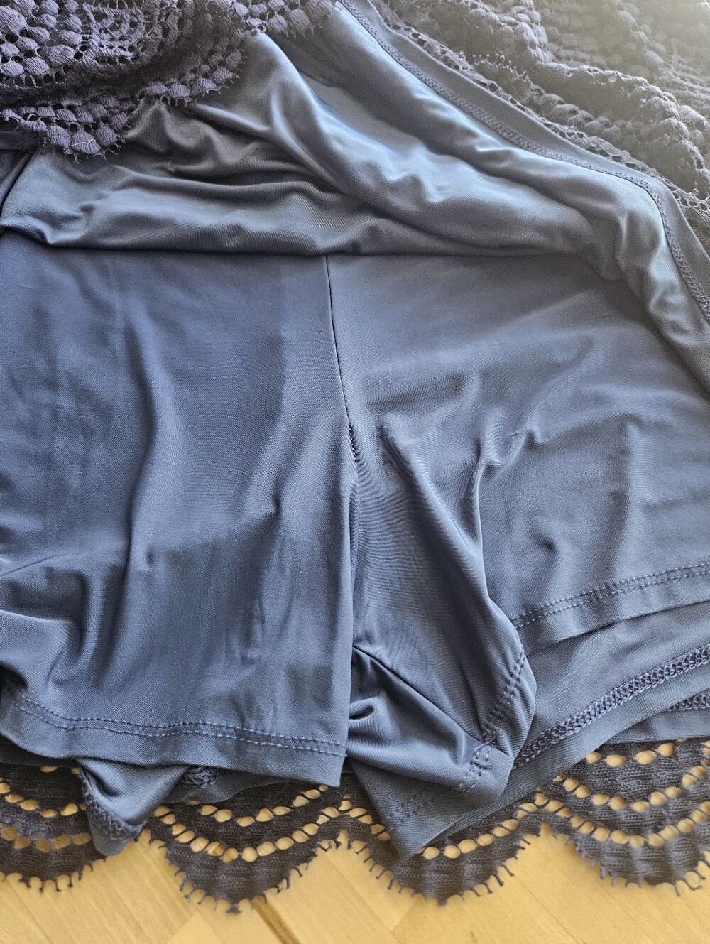 Lilly Pulitzer Parigi Skort Romper True Navy Scalloped Shell Lace - Size XL - Picture 8 of 13